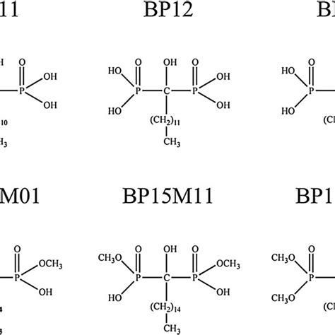 Chemical structure of studied bisphosphonates. | Download Scientific Diagram