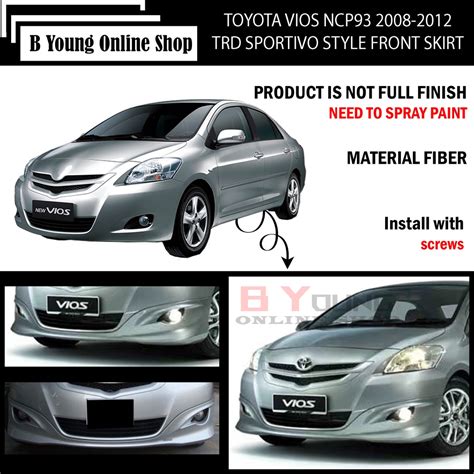 Toyota Vios Ncp Second Generation Trd Style Front Skirt T