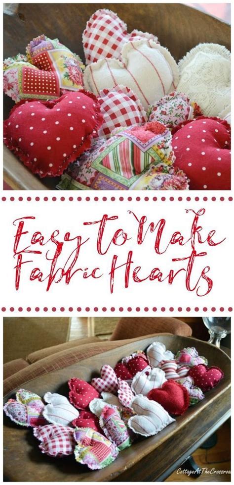 Easy To Make Fabric Hearts Diy Valentines Decorations Valentine