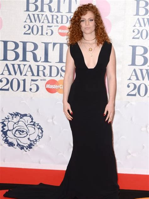 Jess Glynne Braved A Deep V In Her Classic Black Gown Looking Gorgeous Ready To Capital