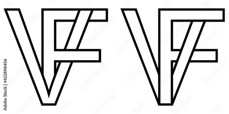 Logo sign fv, vf icon sign interlaced letters v, F vector logo vf, fv ...