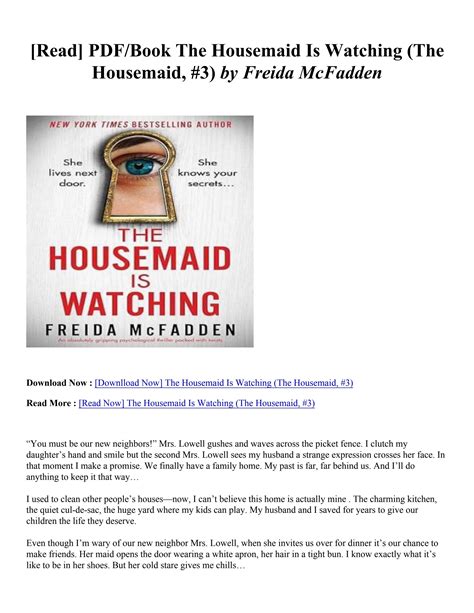 PDF EPub The Housemaid Is Watching The Housemaid 3 By Freida