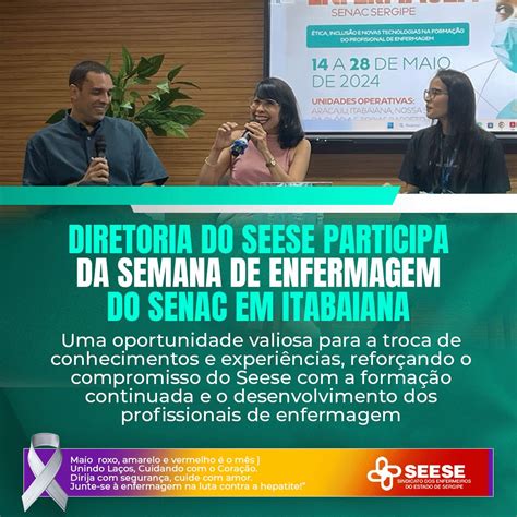 Diretoria Do Seese Participa Da Semana De Enfermagem Do Senac Em