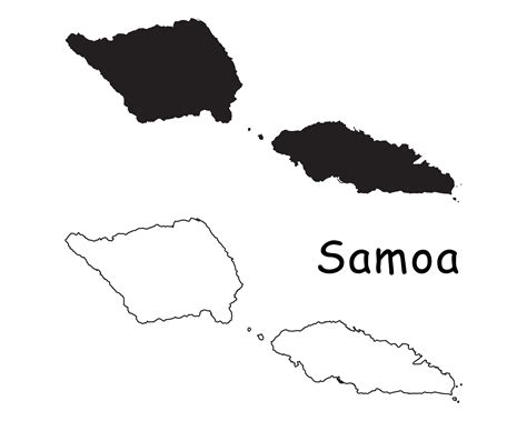 Map of Samoa Samoa Map Black and White Detailed Solid - Etsy