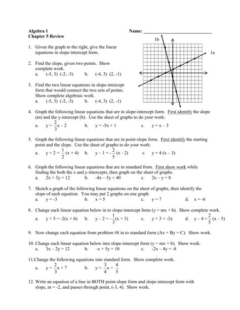 Writing Equations Using Point Slope Form Worksheet Answers Equations