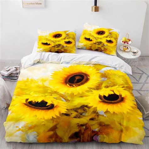 Sunflower Pattern Bedding Bed Set 3d Print Cool 3d Floral Print Bedding