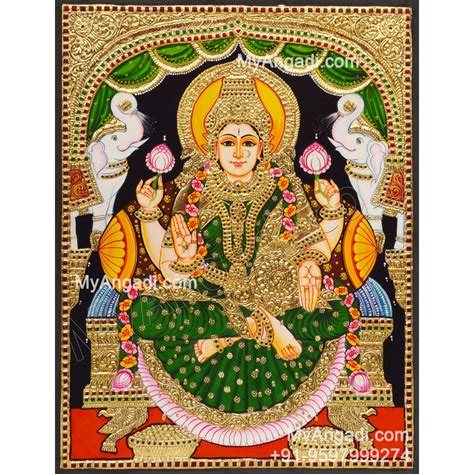 Gajalakshmi Tanjore Painting