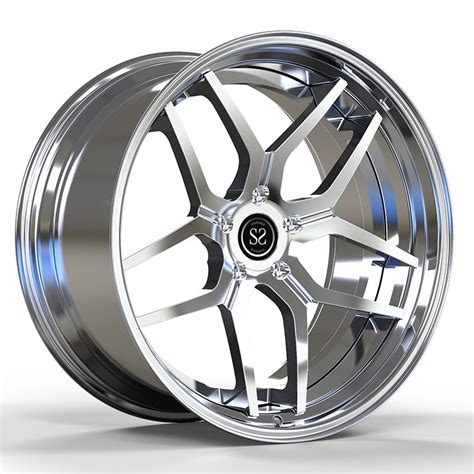 Forged 2 Piece Wheels Polished Barrel Spoke Lip Mercedes Benz 5 Double Spokes Aluminum Alloy Car