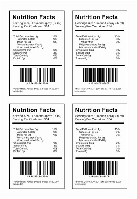 √ 24 Nutrition Label Template Free In 2020 Label Template Word Food