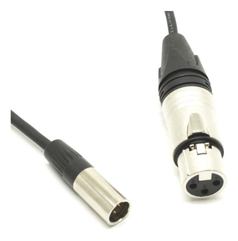 Cabo Mini Xlr Macho 3 Pino Para Xlr Fêmea Convencional 1 M