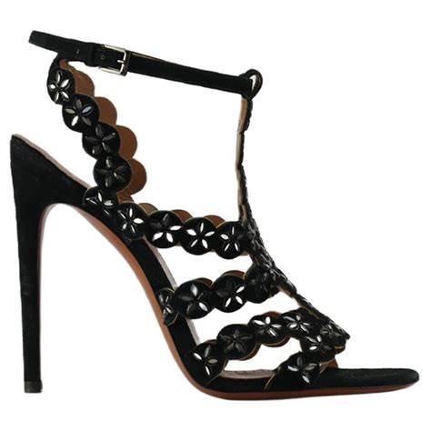 Azzedine Alaïa Embellished Suede Sandals Eu 38 Uk 5 Us 8 For Sale At