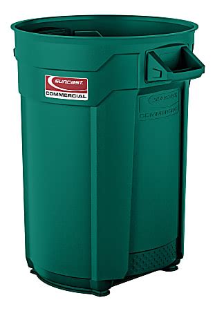 Suncast Commercial Round Hdpe Utility Trash Can Gallon Green