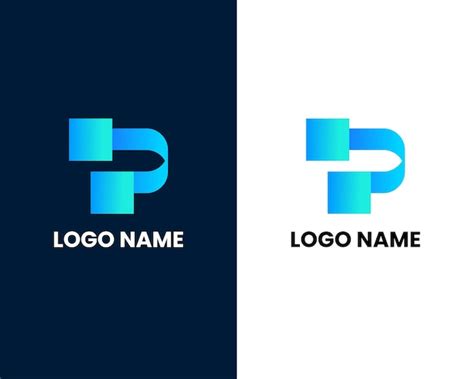 Design De Logotipo Letra Inicial P Pixels Digitais Nas Cores