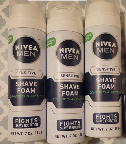 3x Nivea Men Sensitive Shaving Foam Cream W Skin Guard Technology 7oz