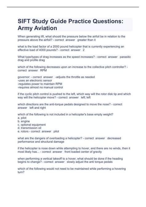 Sift Test Study Guide 4
