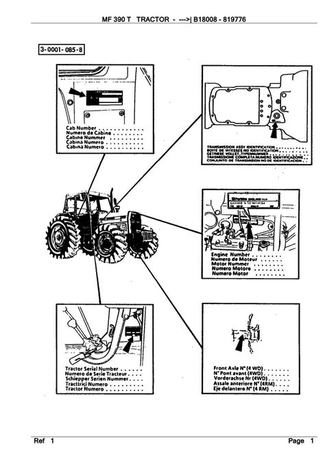 Massey Ferguson Mf 390 T Tractor B18008 Service Parts Catalogue