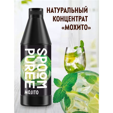 Натуральный концентрат Spoom Puree Мохито 1кг пюре для коктейлей лимонадов морсов смузи чаёв