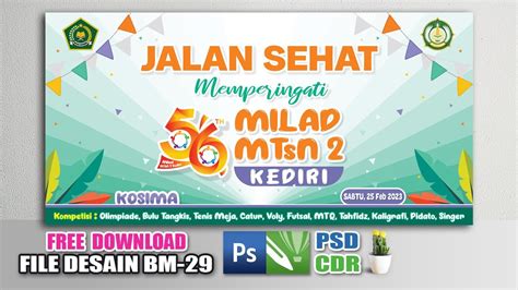 Desain Banner Jalan Sehat Ulang Tahun Sekolah Spanduk Jalan Sehat