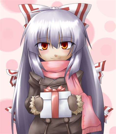 Safebooru Blush Bow Fujiwara No Mokou T Hair Bow Long Hair Looking At Viewer Naginami Scarf