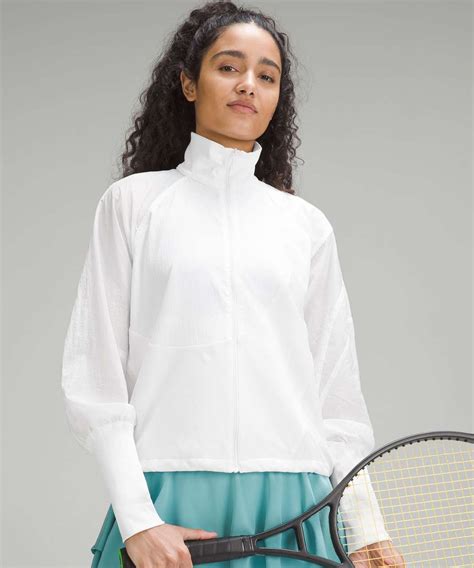 Lululemon Lightweight Tennis Full Zip Track Jacket White Lulu Fanatics