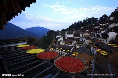 江西婺源篁岭古村落晒秋风景摄影图国内旅游旅游摄影摄影图库昵图网