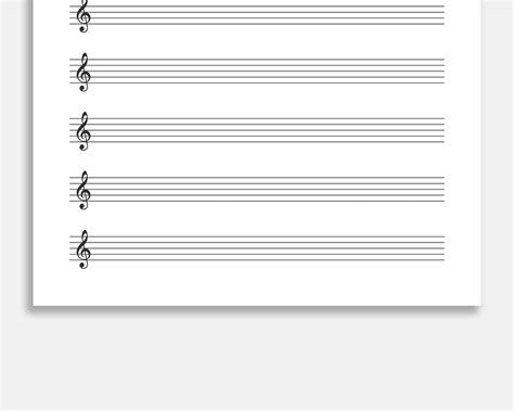 Printable Treble Clef Sheet Music For Letter A4 Blank Music Etsy