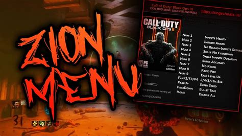 Bo3 Mod Menu Multiplayerzombies Aimbot Zion Menu Youtube