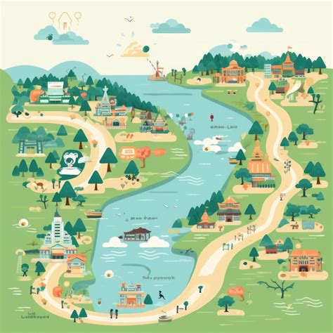 Premium Photo | Vibrant Korean Map A Playful Cartoon Illustration with ...