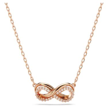 Hyperbola Pendant Pav Infinity White Rose Gold Tone Plated Swarovski