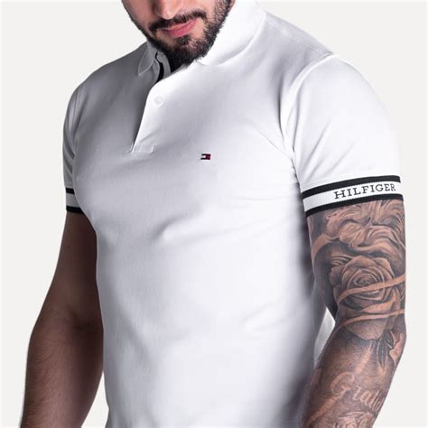 Camisa Polo Tommy Hilfiger Monotype Slim Branca Calçados Roupas E