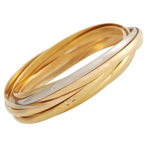 Cartier Trinity Three Gold Yellow White Rose Gold Bracelet Bangle At