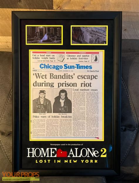 Home Alone 2 Production Made Newspaper Cover Original Movie Prop