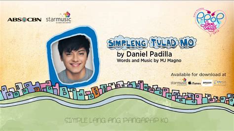 Daniel Padilla Simpleng Tulad Mo Official Lyric Video Youtube