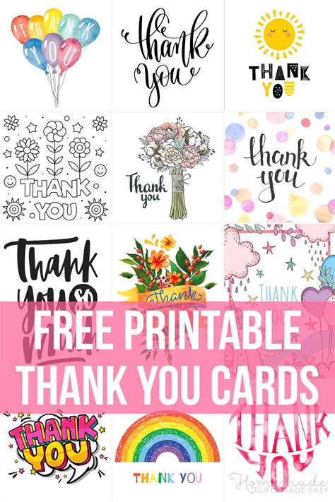 Free Printable Thank You Cards | Jolies cartes, Autocollants ...