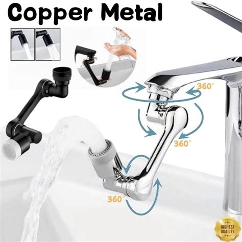 Copper Metal Universal 1080 Rotation Faucet Extender Dual Mode Sprayer