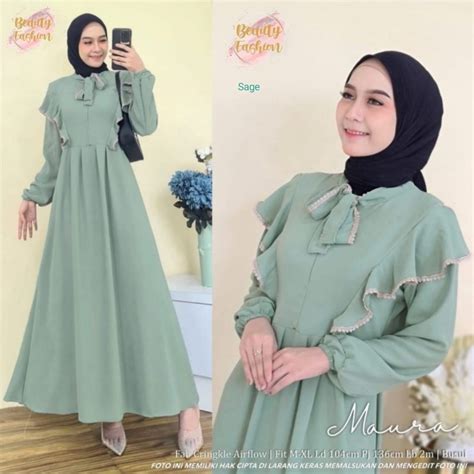 Jual Beautyfashion Gamis Dress Wanita Maura Maxy Dress Mat