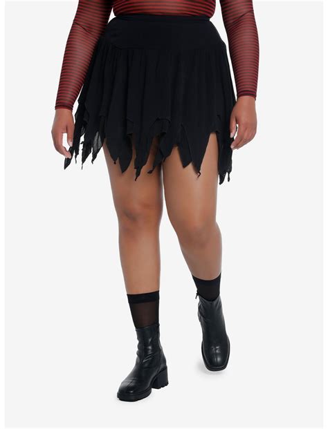 Cosmic Aura Black Hanky Hem Skirt Plus Size Hot Topic