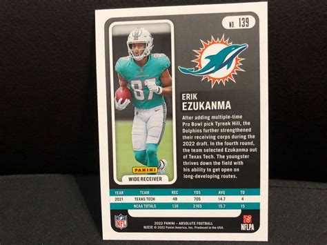 Panini Absolute Erik Ezukanma Rc Dolphins Ebay