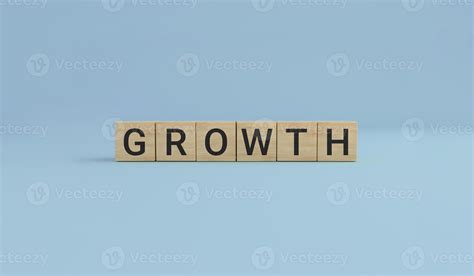 Growth Word Made With Wooden Cube Blocks Stock Photo At Vecteezy