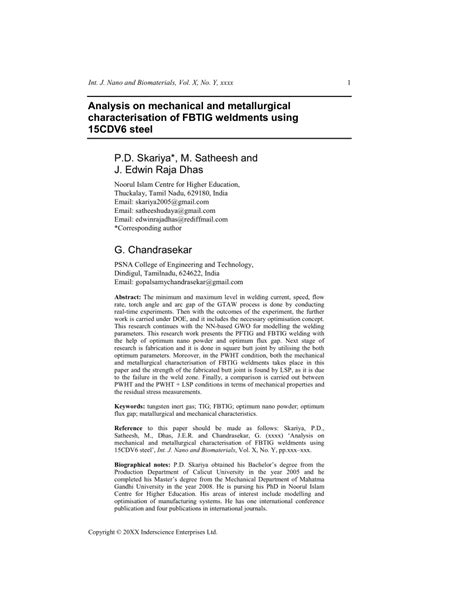 PDF Analysis On Mechanical And Metallurgical Characterisation Of