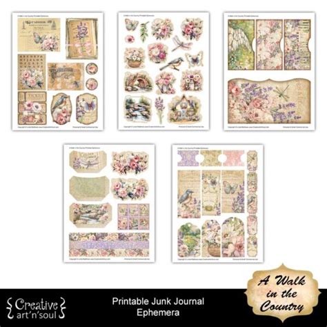 Printable Junk Journal Elements And Ephemera A Walk In The Country