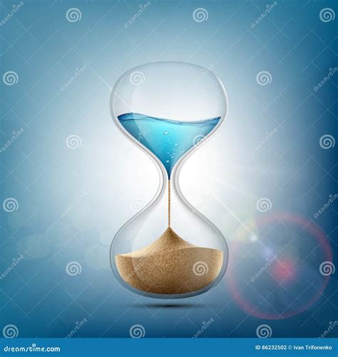 Water In Hourglass Becomes A Sand Stock Stock Vector Illustration Of Parched Arid 86232502