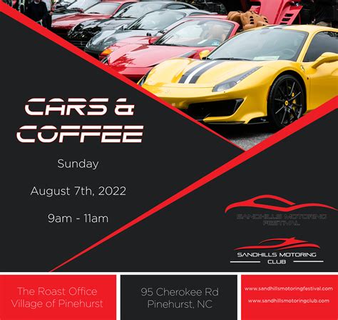 Upcoming Cars & Coffee – August 7th, 2022 – Sandhills Motoring Club ...