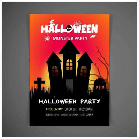 Invitation Card Design Vector Hd Images, Happy Halloween Invitation ...