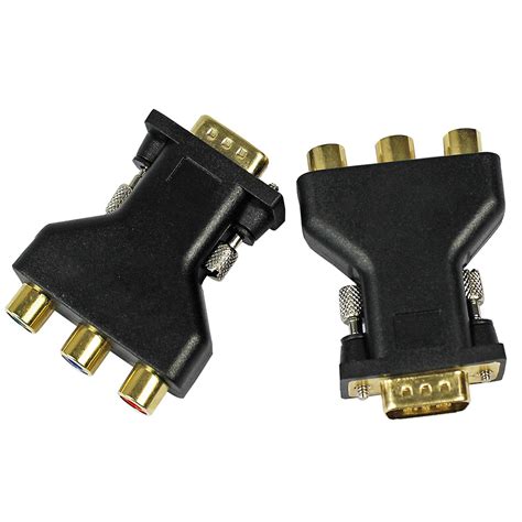 3 Rca Yuv Vídeo Rgb Hembra A Hd15 Pin Componente Vga Video Adaptador