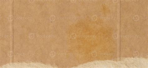 Piece Of Brown Cardboard With Torn Edges On Isolated Background