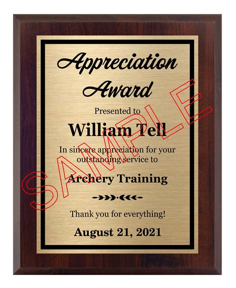 Appreciation Award Plaque for Employee Recognition - Etsy