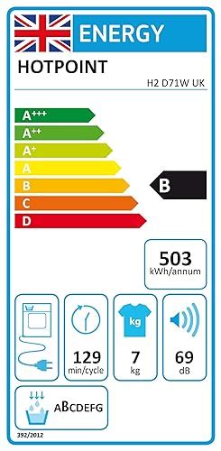 Hotpoint H2 D71w Uk Freestanding Condenser Dryer 7kg Drying Load White Uk Home