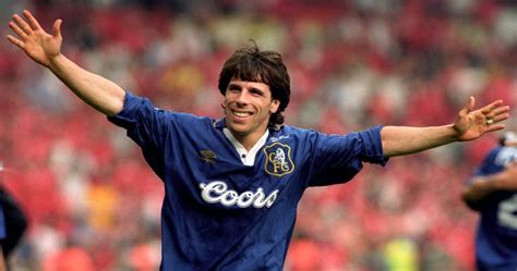 Gianfranco Zola of Chelsea celebrates winning the FA Cup Final against ...