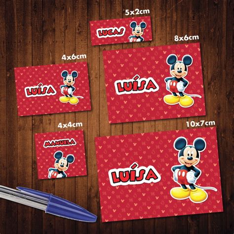 Kit 78 Etiquetas Escolar Mickey Elo7 Produtos Especiais